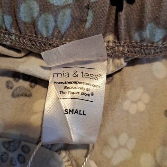 Mia & Tess women's size Small gray dog paw designed lounge pants, New - Picture 5 of 6